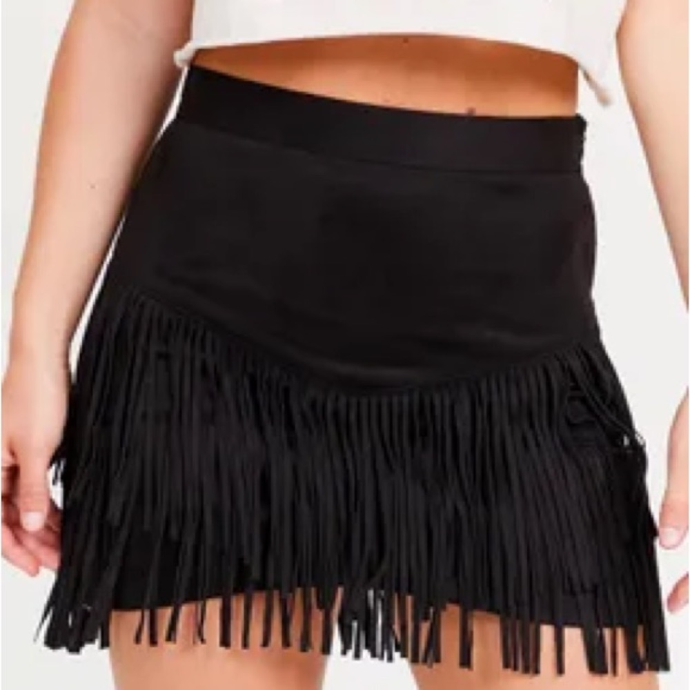 Altar’d State black fringe skirt NWT